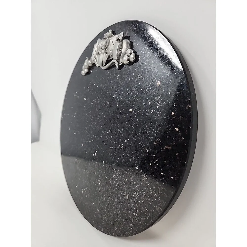 Rock of Ages Black Granite Cheese Board Pewter Mouse Stone Cutting Board